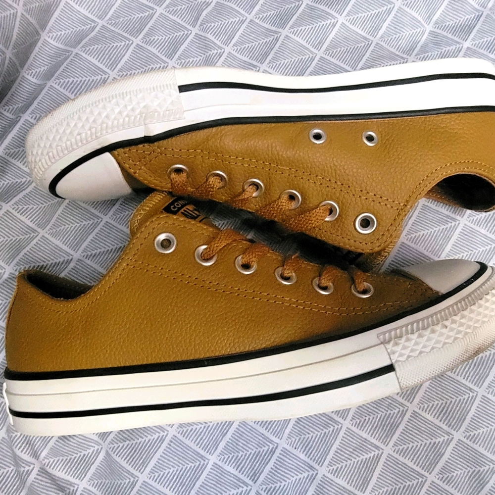 Mustard leather Converse